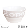 13cm New Bone China Bowl com Decal Design Words